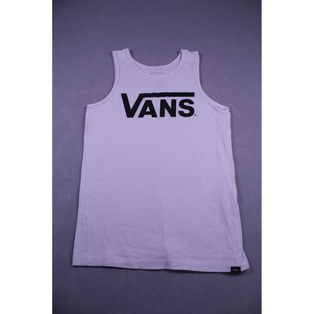 Vans Womens White Graphic Logo Tank Top Sleeveless